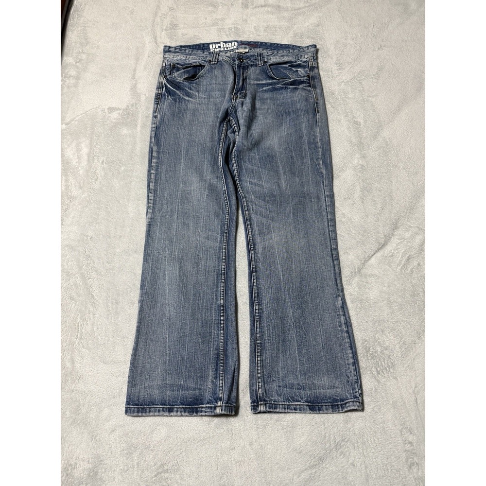 Urban Pipeline Mens 34x28 Relaxed Bootcut Blue Denim Boot Jeans